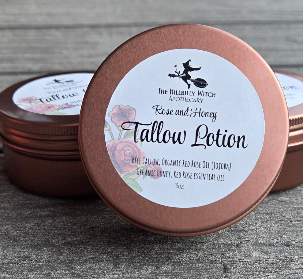 Rose and Honey Tallow Lotion 3oz