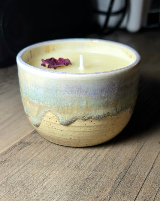 Pastel Drip Ceramic Candle (Rose Scent)