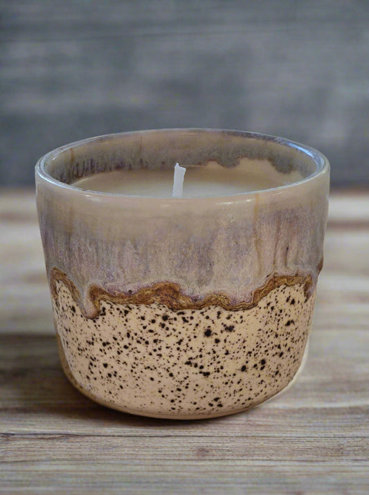 Pink and Gold Ceramic Candle (Cinnamon Spice Scent)