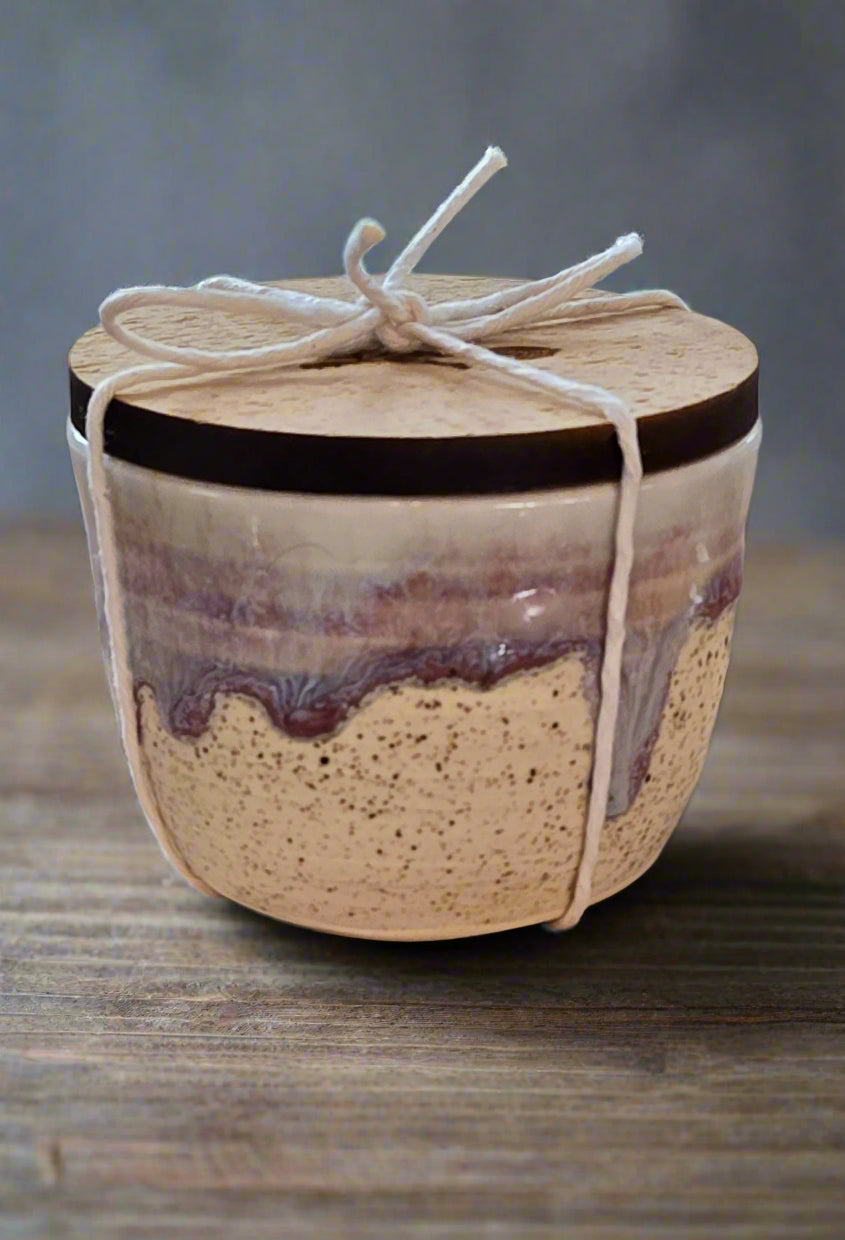 Purple Drip Ceramic Candle (Cinnamon Spice Scent)