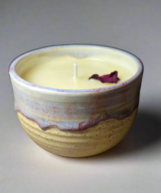 Periwinkle Purple Ceramic Candle (Rose Scent)